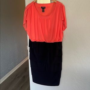 Coral and navy dress. Size 20W